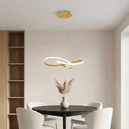 Brilagi - LED полилей на кабел с възможност за димиране INFINITY LED/55W/230V 3000-6000K 50x50 cm златен + дистанционно управление