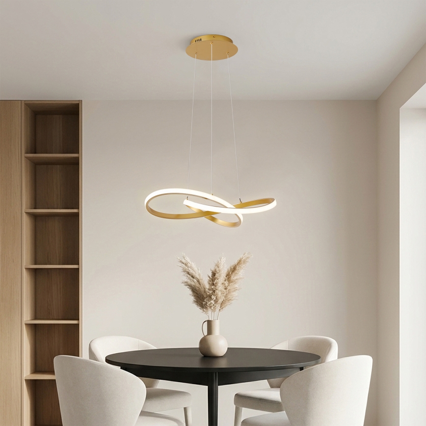 Brilagi - LED полилей на кабел с възможност за димиране INFINITY LED/55W/230V 3000-6000K 50x50 cm златен + дистанционно управление