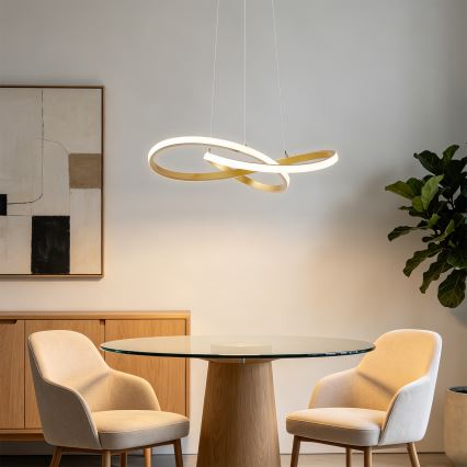 Brilagi - LED полилей на кабел с възможност за димиране INFINITY LED/55W/230V 3000-6000K 50x50 cm златен + дистанционно управление