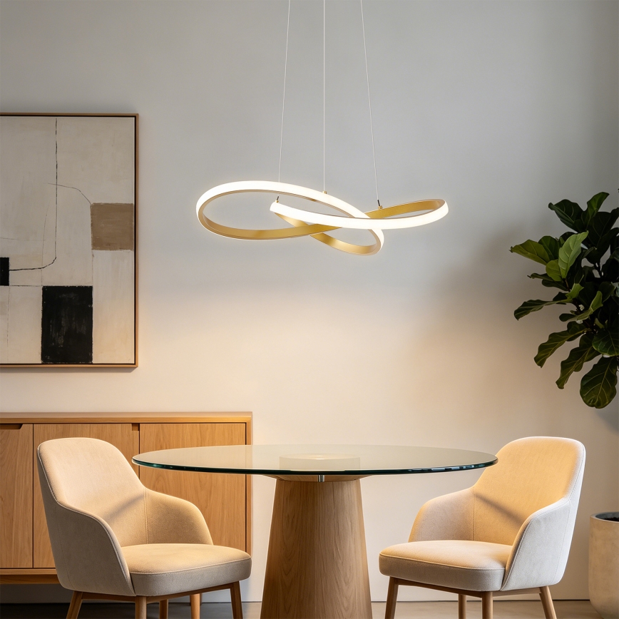 Brilagi - LED полилей на кабел с възможност за димиране INFINITY LED/55W/230V 3000-6000K 50x50 cm златен + дистанционно управление