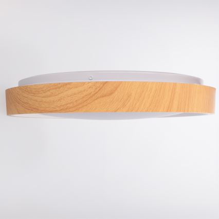 Brilagi - LED димируемо таванно осветително тяло FLOCO LED/48W/230V Ø 40 cm дървесен декор/бял + дистанционно управление