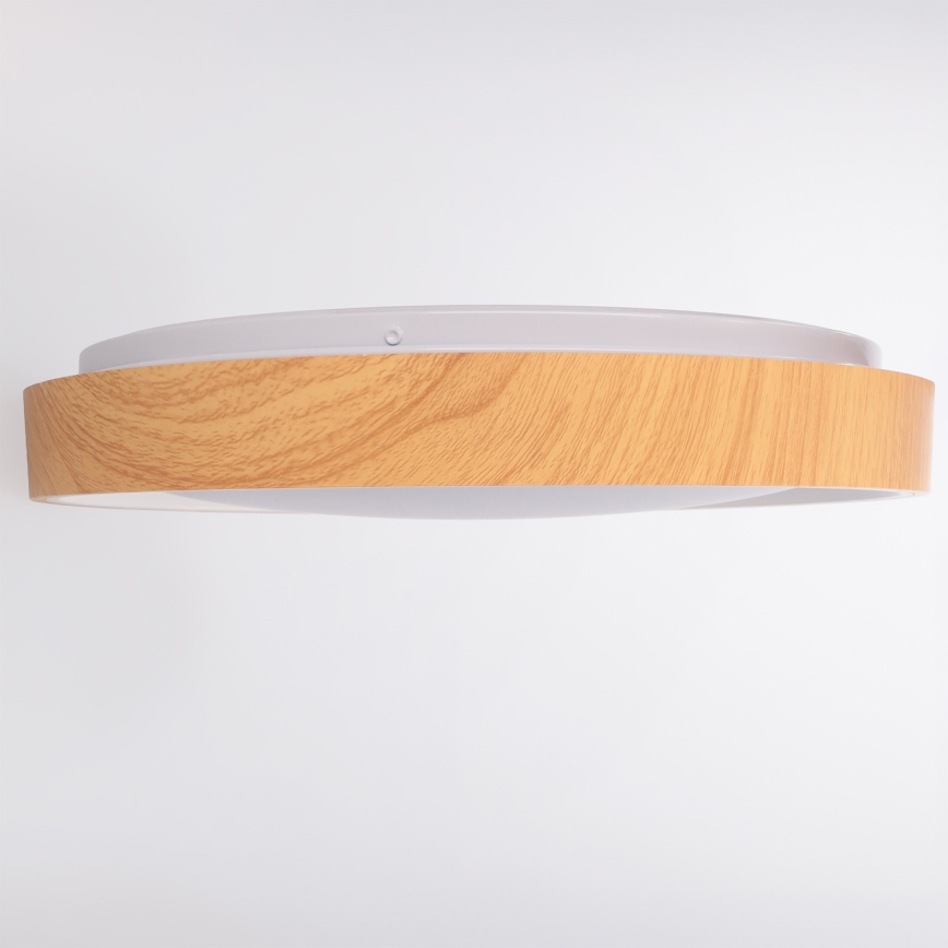 Brilagi - LED димируемо таванно осветително тяло FLOCO LED/48W/230V Ø 40 cm дървесен декор/бял + дистанционно управление