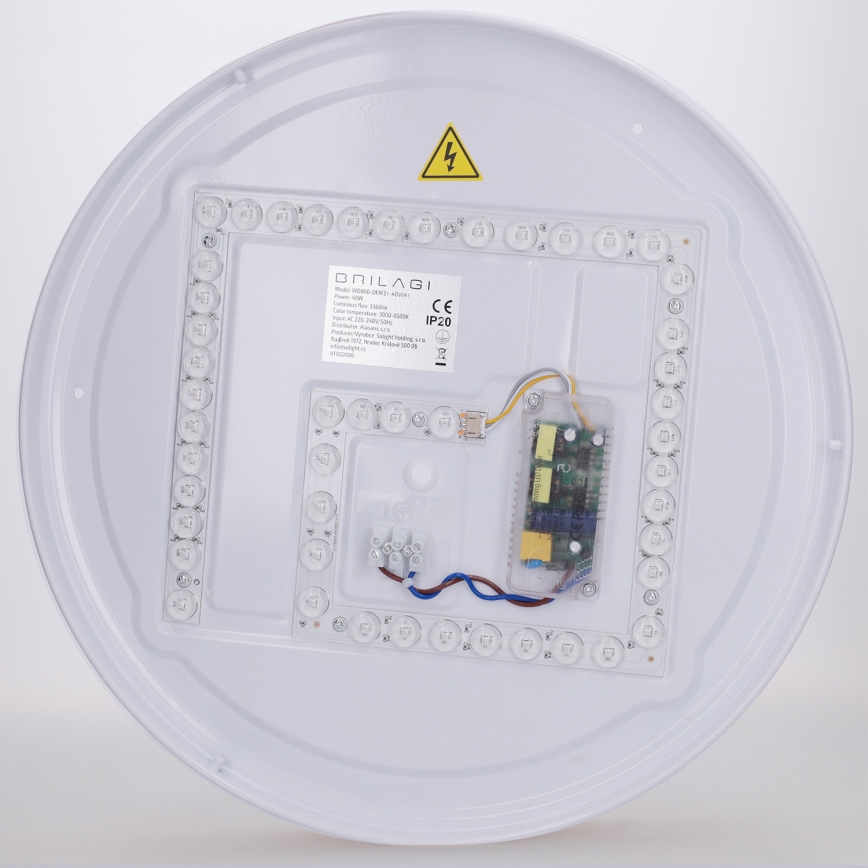 Brilagi - LED димируемо таванно осветително тяло FLOCO LED/48W/230V Ø 40 cm дървесен декор/бял + дистанционно управление