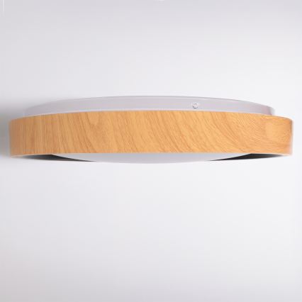 Brilagi - LED димируемо таванно осветително тяло FLOCO LED/48W/230V 3000-6500K Ø 40 см дървесен декор/черно + дистанционно управление