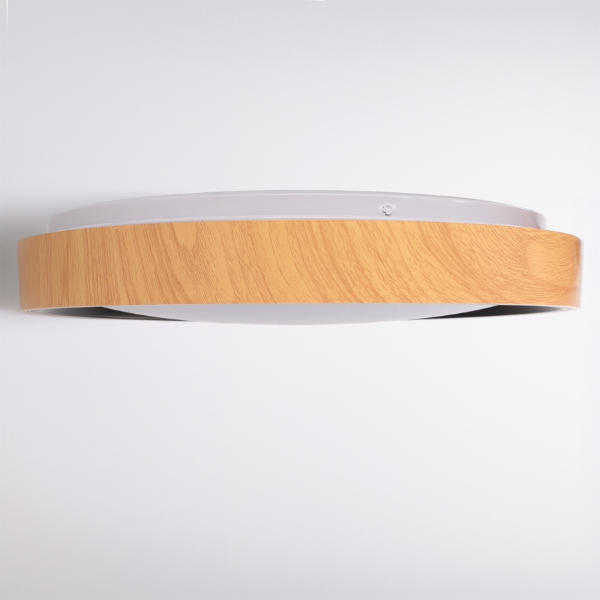 Brilagi - LED димируемо таванно осветително тяло FLOCO LED/48W/230V 3000-6500K Ø 40 см дървесен декор/черно + дистанционно управление