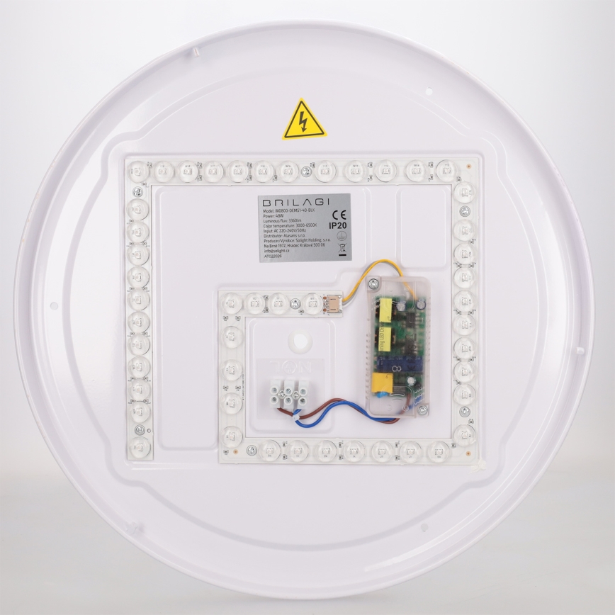 Brilagi - LED димируемо таванно осветително тяло FLOCO LED/48W/230V 3000-6500K Ø 40 см дървесен декор/черно + дистанционно управление