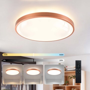 BRILAGI - димируема LED таванна лампа GLASS POOL DOUBLE LED/60W/230V Ø 50 см медна + дистанционно управление