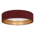 Brilagi - димируема LED таванна лампа VELVET SMARTIX LED/24W/230V 3000-6000K Ø 45 см бордо/златисто Wi-Fi Tuya Beacon + дистанционно управление