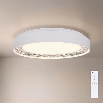 Brilagi - Димируема LED таванна лампа WALDO, 48 W, 230 V, 3000–6500 K, Ø 40 см, бяла/сребриста + дистанционно управление
