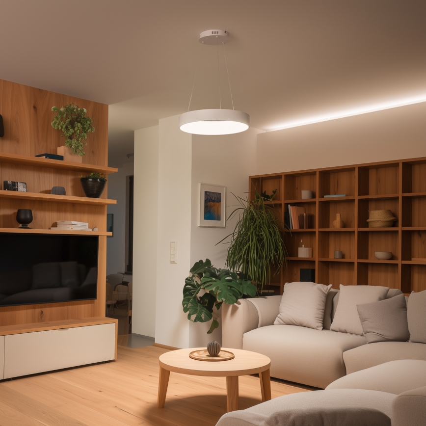 Brilagi - LED димируем полилей на кабел FALCON II LED/67W/230V 3000-6500K диаметър 40 см бял + дистанционно управление