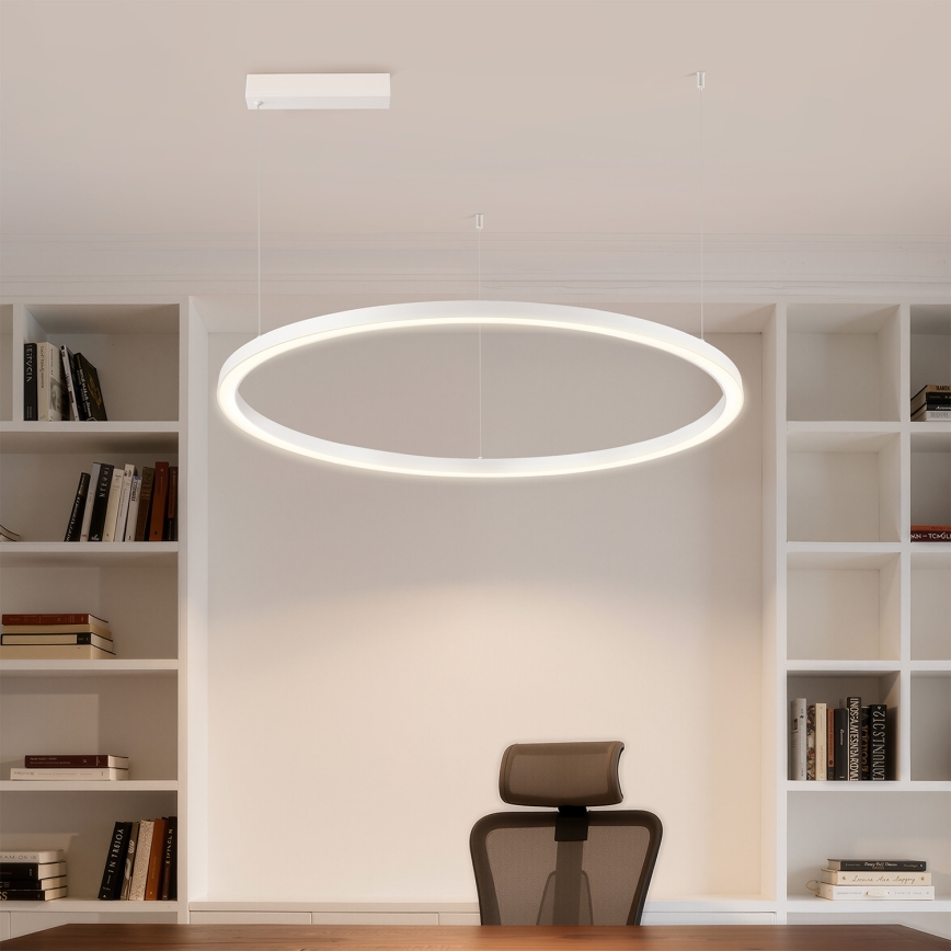 Brilagi - LED полилей с димиране на кабел PORTOFINO LED/60W/230V 3000-6000K диам. 80 cm бял + дистанционно управление