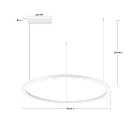 Brilagi - LED полилей с димиране на кабел PORTOFINO LED/60W/230V 3000-6000K диам. 80 cm бял + дистанционно управление