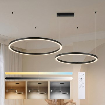 Brilagi - Димируема LED висяща лампа на кабел PORTOFINO LED/98W/230V 3000-6000K черна + дистанционно управление
