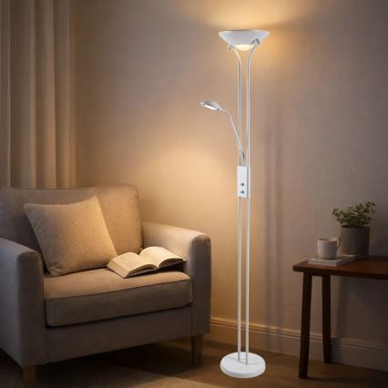 Brilagi - Димируема подова лампа SCARLETT 1xR7s/230W/230V + 1xG9/40W бяла