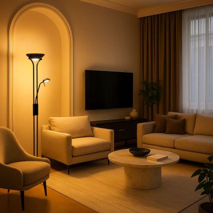 Brilagi - Димируема подова лампа SCARLETT 1xR7s/230W/230V + 1xG9/40W черна