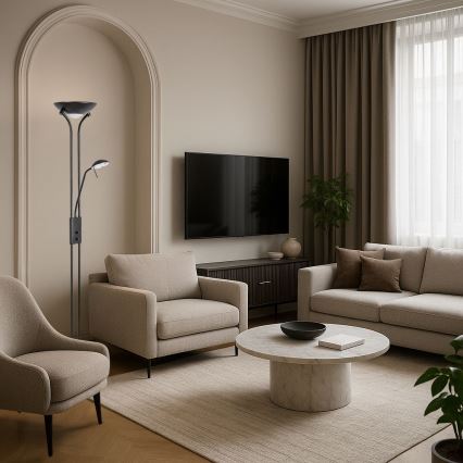 Brilagi - Димируема подова лампа SCARLETT 1xR7s/230W/230V + 1xG9/40W черна