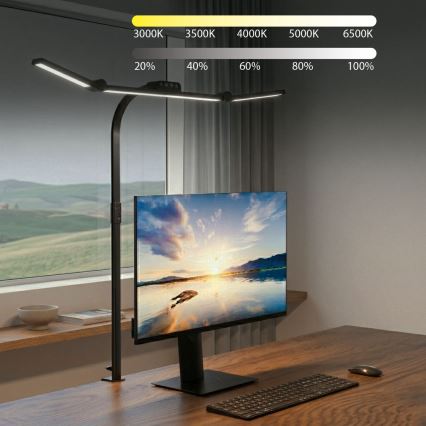 Brilagi - димируема LED сензорна настолна лампа с щипка VARIO LED/24W/230V 3000-6500K CRI 92 черна