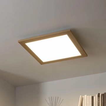 Brilagi - Димируема таванна лампа SLIMFRAME WOOD LED/36W/230V 49,5x49,5 cm 3000-6000K кафява + дистанционно управление