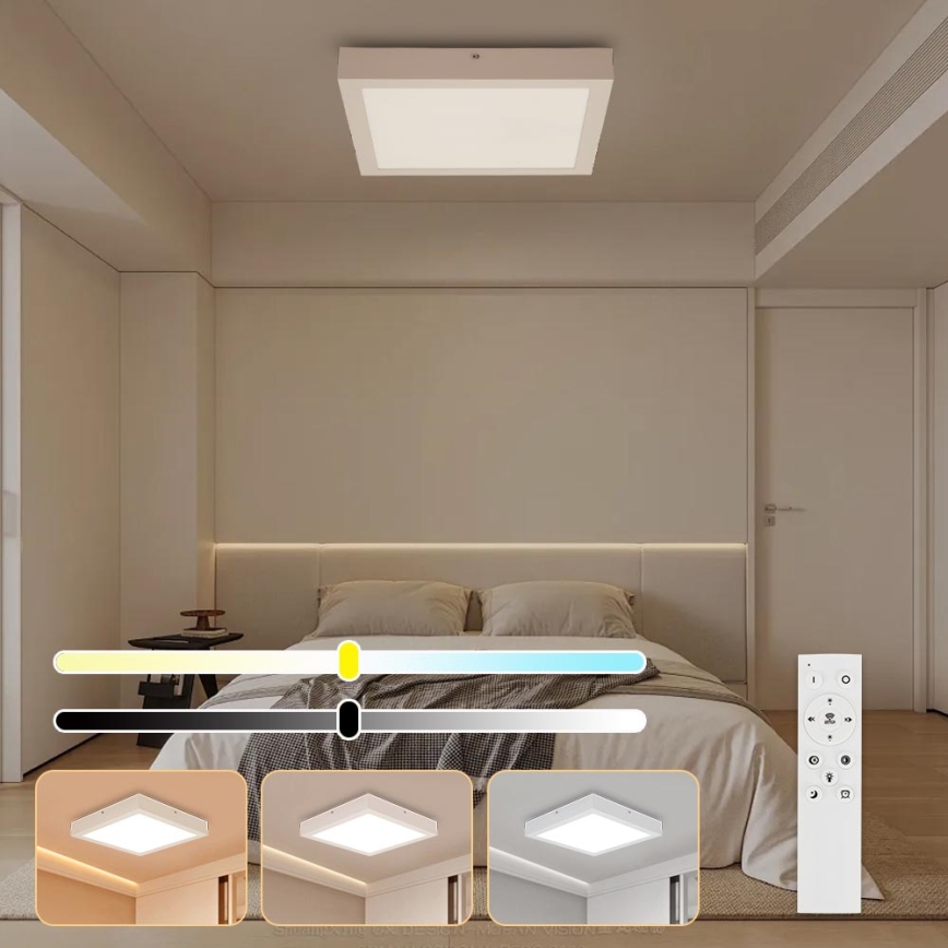 Brilagi - Димируема таванна лампа за баня FRAME SMART LED/24W/230V 30x30 см 3000-6000K IP44 бяла + дистанционно управление