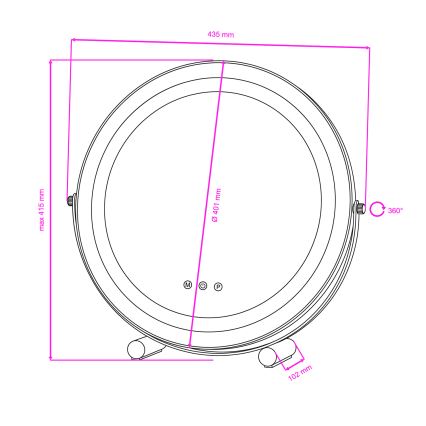 BRILAGI - LED димируемо огледало за грим CALIFORNIA LED/17W/230V 3000/4000/6500K Ø 42 см бяло