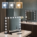 BRILAGI - димируемо LED огледало за грим HOLLYWOOD LED/15W/230V CCT + 2x USB 60x50 cm черно