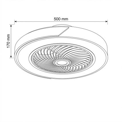 Brilagi - LED димируемо таванно осветително тяло с вентилатор LED/38W/230V 3000-6500K Ø 50 см сив/дъб + дистанционно управление