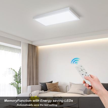 Brilagi - Димируемо таванно осветително тяло за баня FRAME SMART LED/30W/230V 30x60 cm 3000-6000K IP44 бяло + дистанционно управление