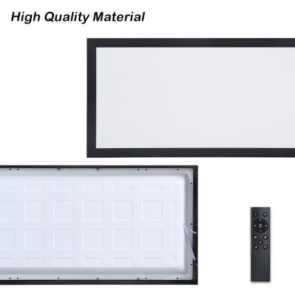 Brilagi - LED димируемо таванно осветително тяло за баня FRAME SMART LED/30W/230V 30x60 cm 3000-6000K IP44 черно + дистанционно управление