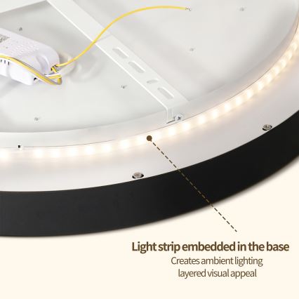 Brilagi - димируемо таванно осветително тяло GLASS POOL DOUBLE LED/48W/230V 3000-6000K 40 см черно + дистанционно управление