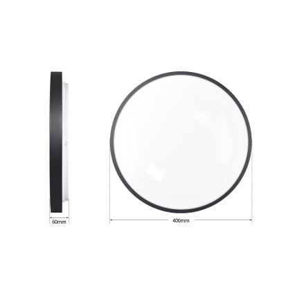 Brilagi - димируемо таванно осветително тяло GLASS POOL DOUBLE LED/48W/230V 3000-6000K 40 см черно + дистанционно управление