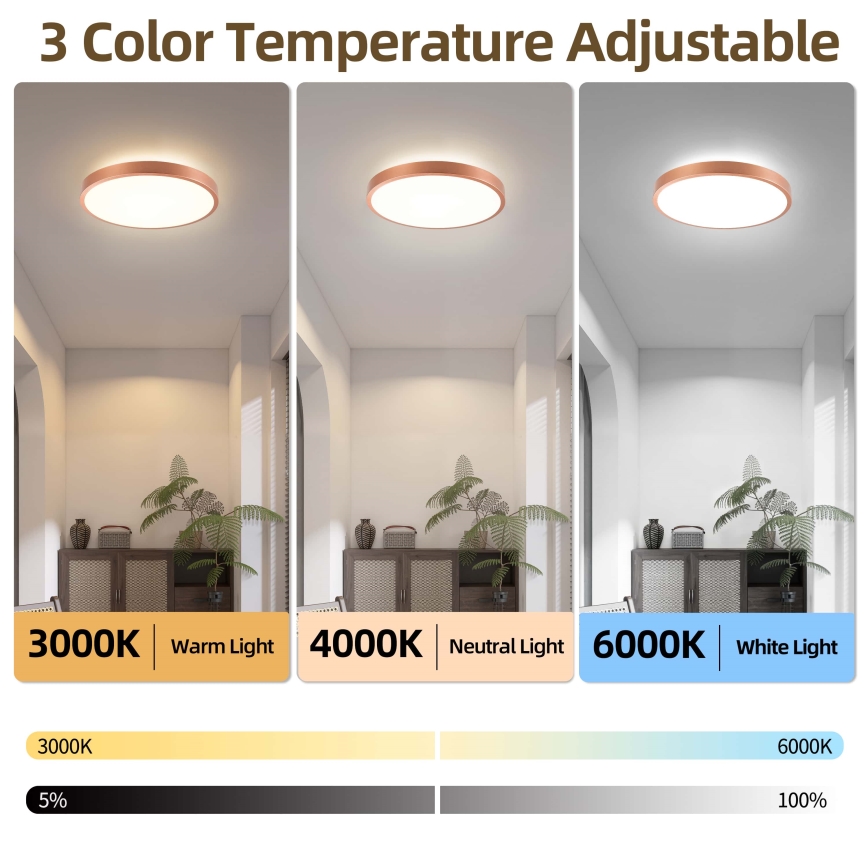 BRILAGI - LED Димируемо таванно осветително тяло GLASS POOL DOUBLE LED/48W/230V Ø 40 cm медно + дистанционно управление