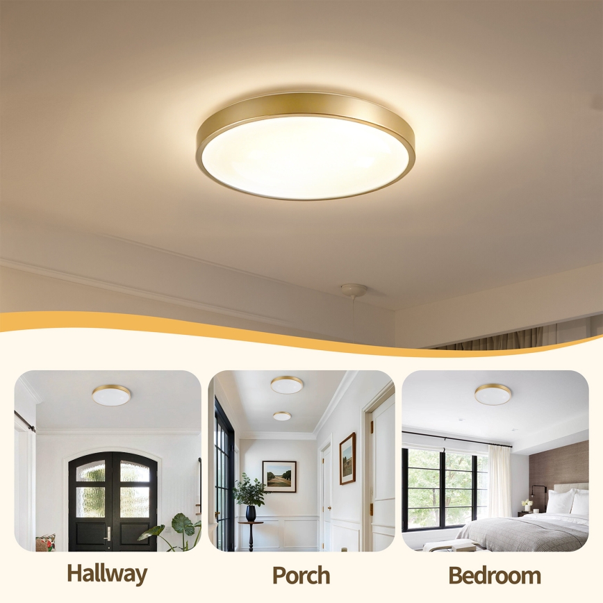 Brilagi - димируемо LED таванно осветително тяло GLASS POOL DOUBLE LED/48W/230V 3000-6000K 40 см златисто + дистанционно управление