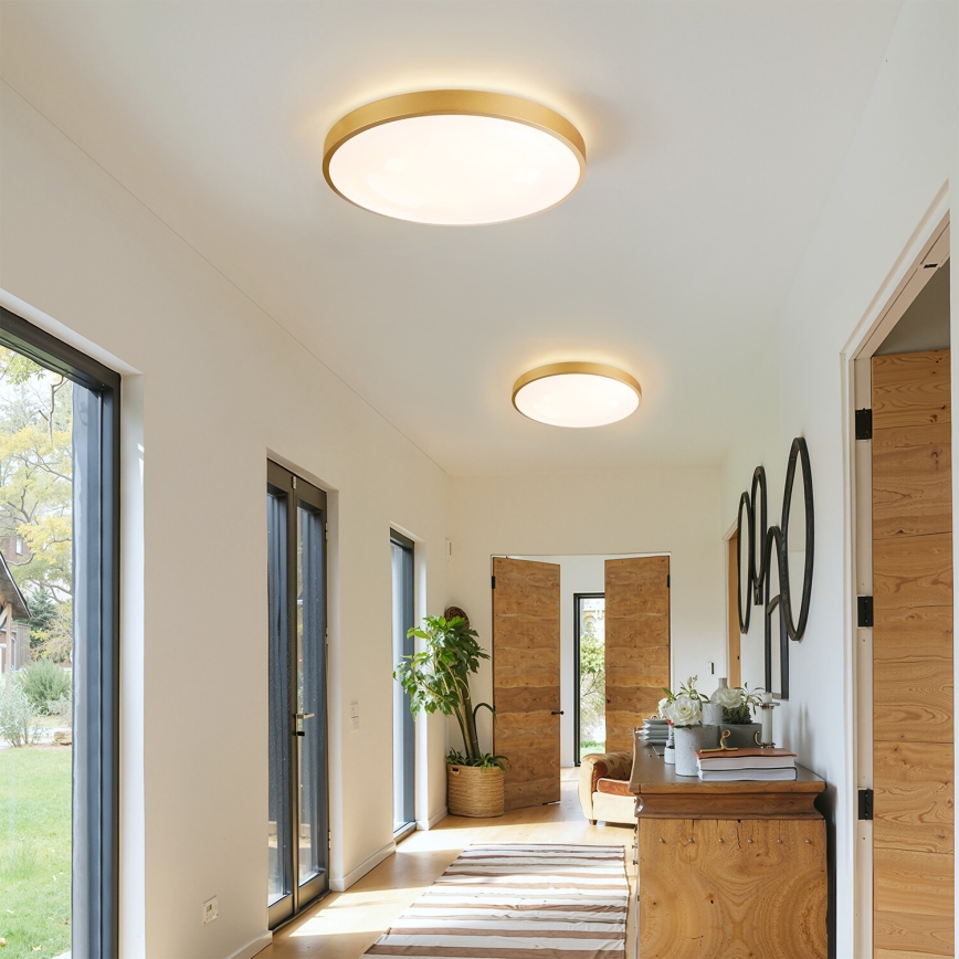 Brilagi - димируемо LED таванно осветително тяло GLASS POOL DOUBLE LED/48W/230V 3000-6000K 40 см златисто + дистанционно управление