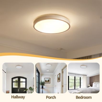 Brilagi - LED плафон с регулируема яркост GLASS POOL DOUBLE LED/48W/230V 3000-6000K 40 cm бежов + дистанционно управление