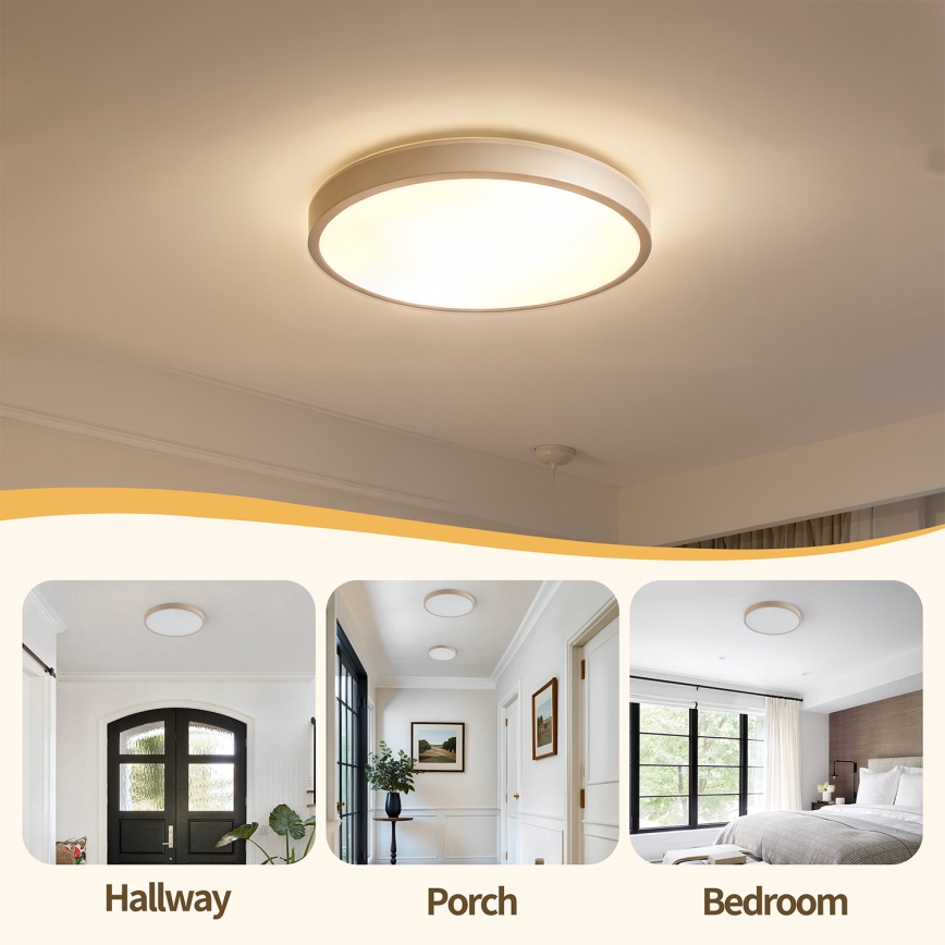 Brilagi - LED плафон с регулируема яркост GLASS POOL DOUBLE LED/48W/230V 3000-6000K 40 cm бежов + дистанционно управление