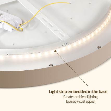 Brilagi - LED плафон с регулируема яркост GLASS POOL DOUBLE LED/48W/230V 3000-6000K 40 cm бежов + дистанционно управление