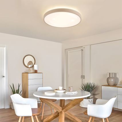 Brilagi - Димируемо LED таванно осветително тяло GLASS POOL DOUBLE LED/60W/230V 3000-6000K 50 cm бежово + с дистанционно управление