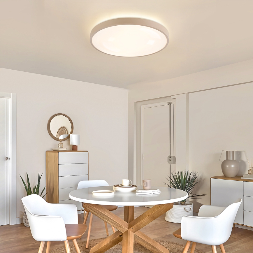 Brilagi - Димируемо LED таванно осветително тяло GLASS POOL DOUBLE LED/60W/230V 3000-6000K 50 cm бежово + с дистанционно управление