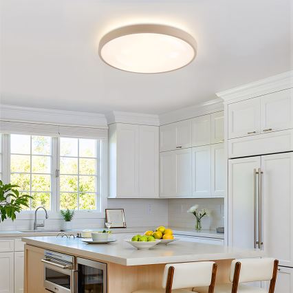 Brilagi - Димируемо LED таванно осветително тяло GLASS POOL DOUBLE LED/60W/230V 3000-6000K 50 cm бежово + с дистанционно управление