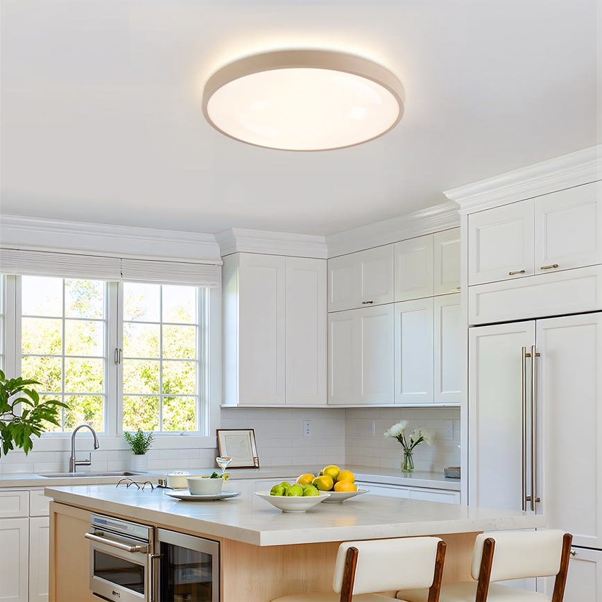 Brilagi - Димируемо LED таванно осветително тяло GLASS POOL DOUBLE LED/60W/230V 3000-6000K 50 cm бежово + с дистанционно управление