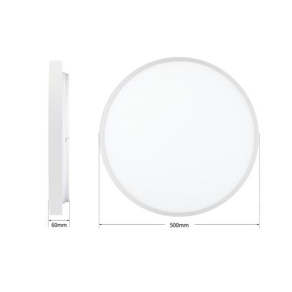 Brilagi - LED димируемо таванно осветително тяло GLASS POOL DOUBLE LED/60W/230V 3000-6000K 50 cm бяло + дистанционно управление