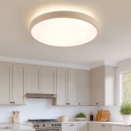 Brilagi - димируемо LED таванно осветително тяло GLASS POOL DOUBLE LED/80W/230V 3000-6000K 60 см бежово + дистанционно управление