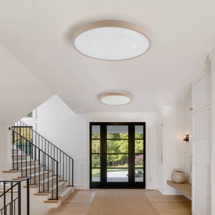 Brilagi - димируемо LED таванно осветително тяло GLASS POOL DOUBLE LED/80W/230V 3000-6000K 60 см бежово + дистанционно управление