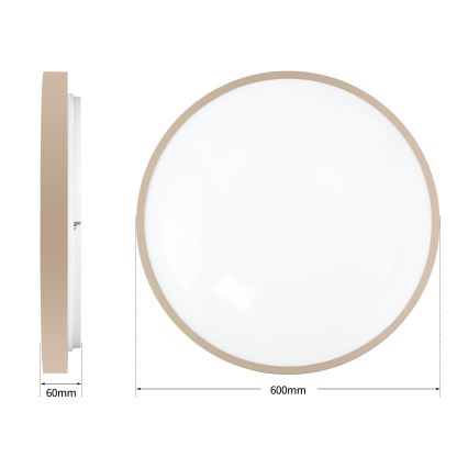 Brilagi - димируемо LED таванно осветително тяло GLASS POOL DOUBLE LED/80W/230V 3000-6000K 60 см бежово + дистанционно управление