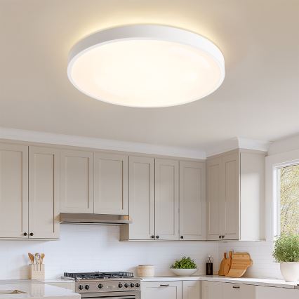 Brilagi - Димируема таванна LED плафониера GLASS POOL DOUBLE LED/80W/2300V 3000-6000K 60 cm бяла + дистанционно управление