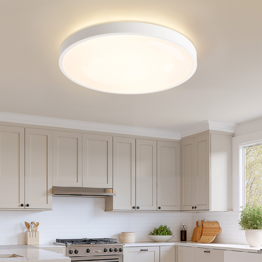 Brilagi - Димируема таванна LED плафониера GLASS POOL DOUBLE LED/80W/2300V 3000-6000K 60 cm бяла + дистанционно управление