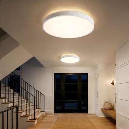 Brilagi - Димируема таванна LED плафониера GLASS POOL DOUBLE LED/80W/2300V 3000-6000K 60 cm бяла + дистанционно управление