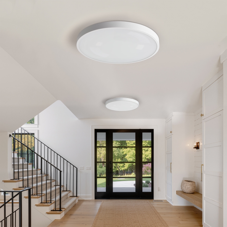 Brilagi - Димируема таванна LED плафониера GLASS POOL DOUBLE LED/80W/2300V 3000-6000K 60 cm бяла + дистанционно управление