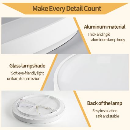 Brilagi - Димируема таванна LED плафониера GLASS POOL DOUBLE LED/80W/2300V 3000-6000K 60 cm бяла + дистанционно управление