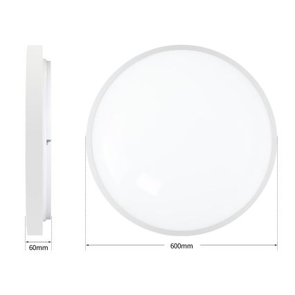 Brilagi - Димируема таванна LED плафониера GLASS POOL DOUBLE LED/80W/2300V 3000-6000K 60 cm бяла + дистанционно управление